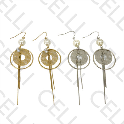 Steel Earring - shiny, pearl, and snake mesh