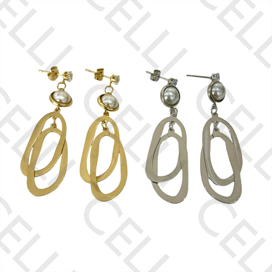 Steel Earring - Brilliant and Pearl