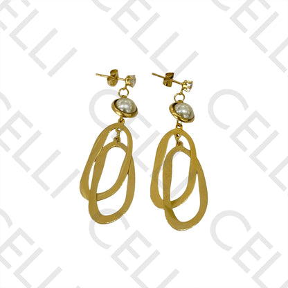 Steel Earring - Brilliant and Pearl