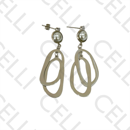 Steel Earring - Brilliant and Pearl