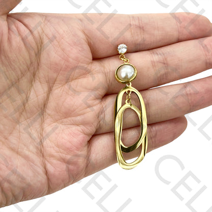 Steel Earring - Brilliant and Pearl