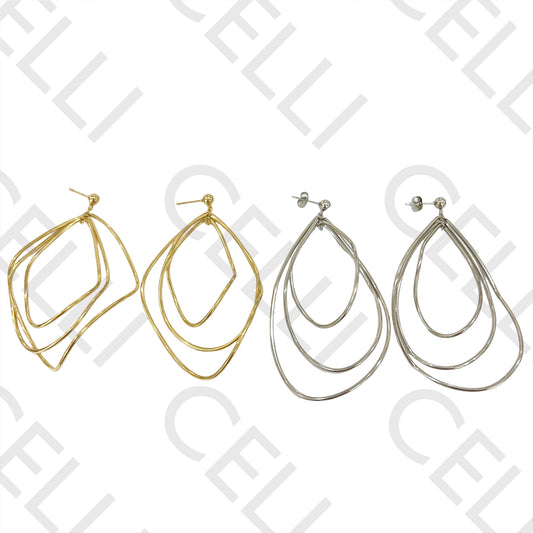 Steel Earring - Irregular Hoops