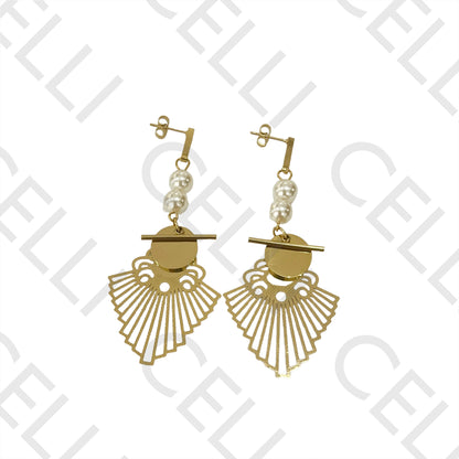 Steel earring - pearls