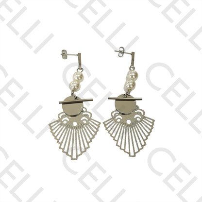 Steel earring - pearls