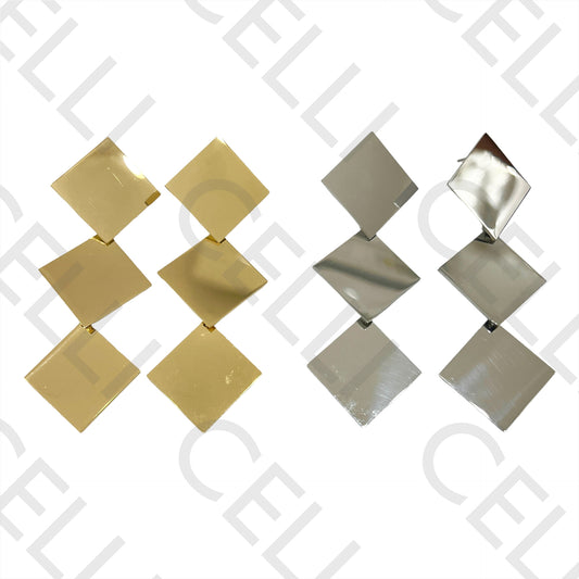 Steel Earring - Squares