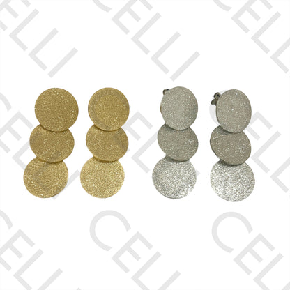 Steel Earring - Bright Detailed Circles