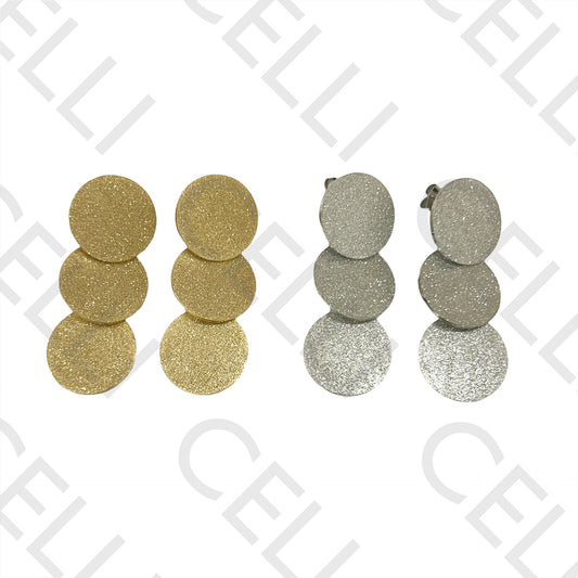 Steel Earring - Bright Detailed Circles