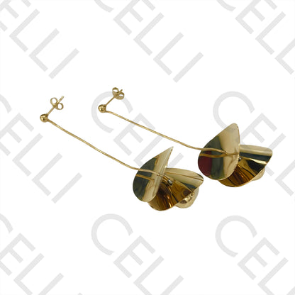 Steel Earring - flower and snake mesh