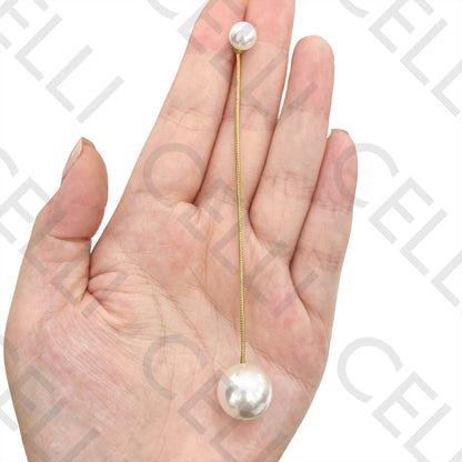 Steel Earring - Pearls and Snake Mesh