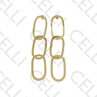 Steel Earrings - Oval Medals