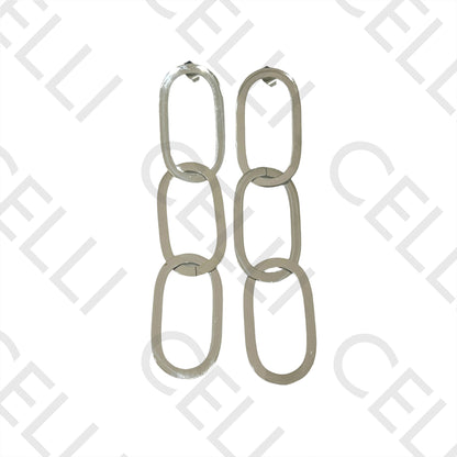 Steel Earrings - Oval Medals