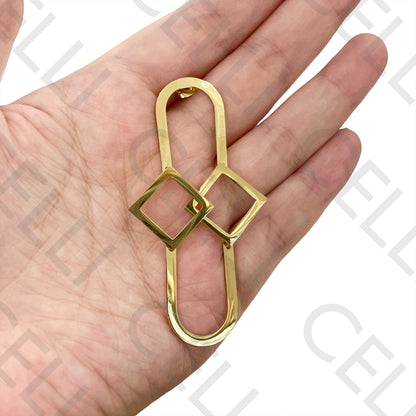 Steel Earring - oval and square medals