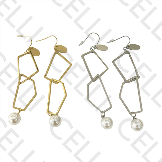 Steel earring - pearls