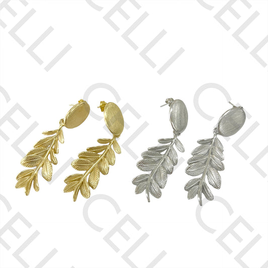 Steel Earring - Leaves