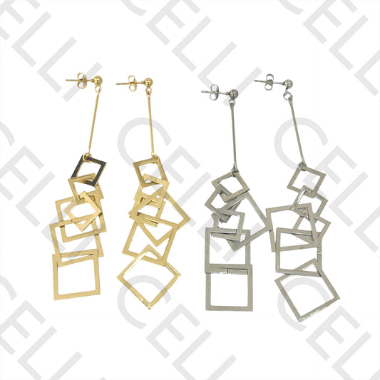 Steel Earring - Squares
