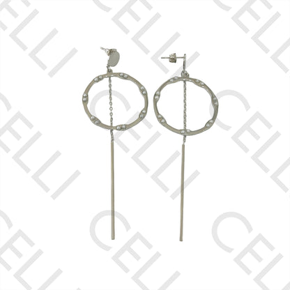 Steel Earring - circle with pearls