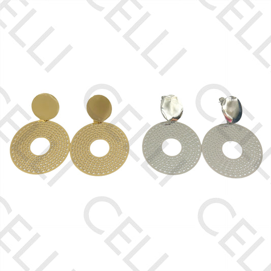 Steel Earring - Detailed Circle