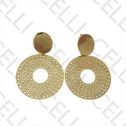 Steel Earring - Detailed Circle