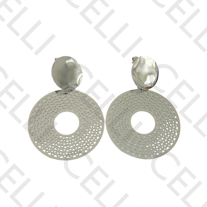 Steel Earring - Detailed Circle