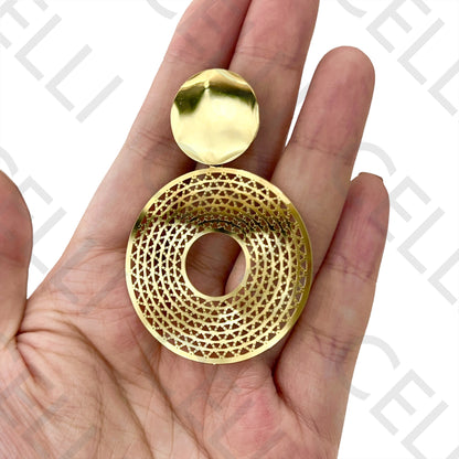 Steel Earring - Detailed Circle