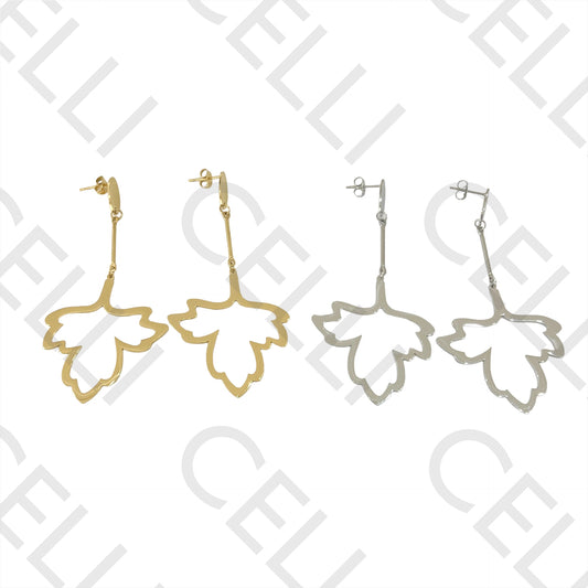 Steel Earring - Leaves