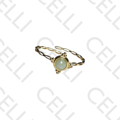 Steel Ring - Natural Stone