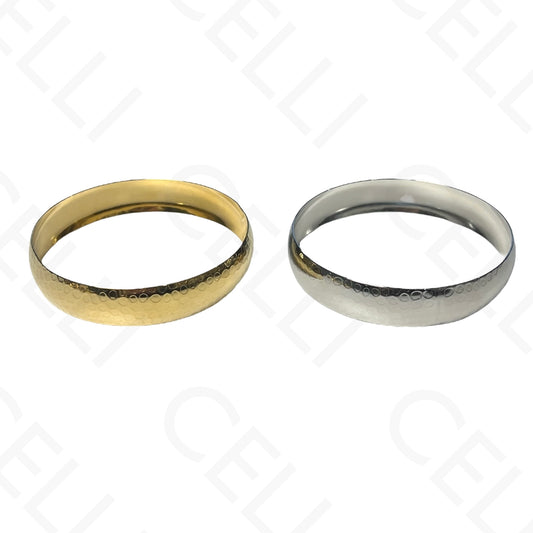 Steel Bracelet - Hammered Round