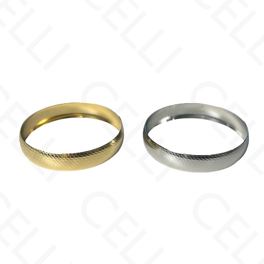 Steel Bracelet - Hammered Round