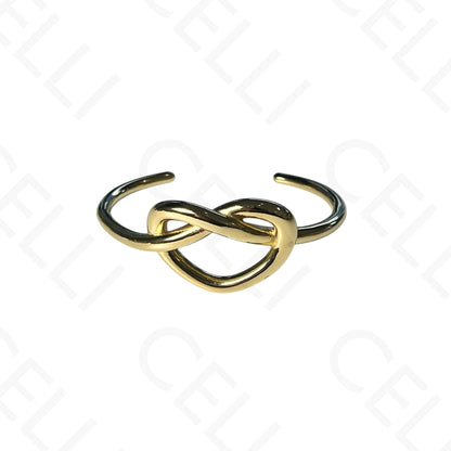 Bracelete de Aço - nó formato coração