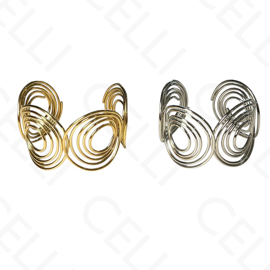 Steel Bracelet - Wide Circles