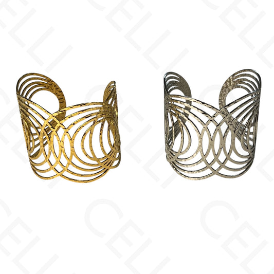 Steel Bracelet - Wide Circles