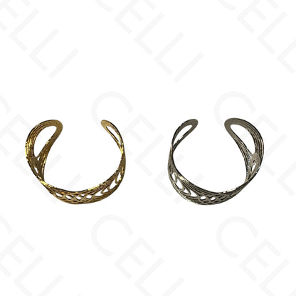 Bracelete de Aço - círculos largos