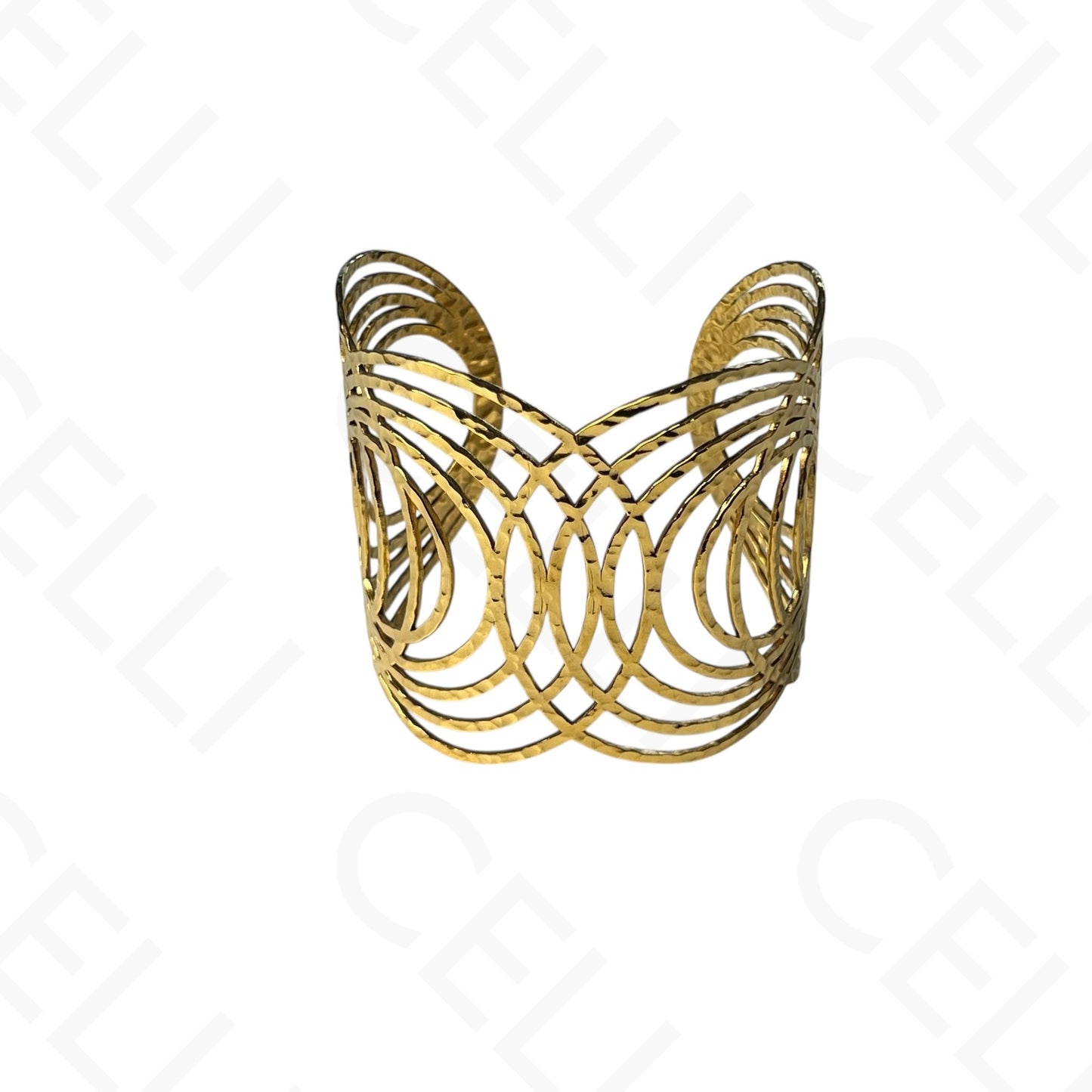 Bracelete de Aço - círculos largos