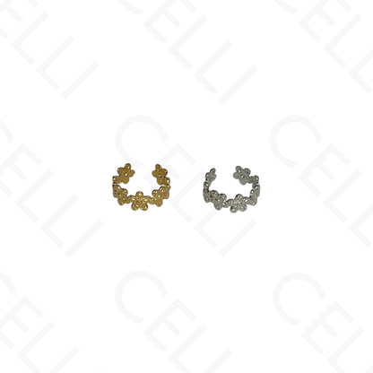 钢制耳扣 - 花朵设计