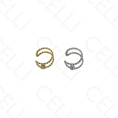 Earcuff de Aço - duplo com brilhante