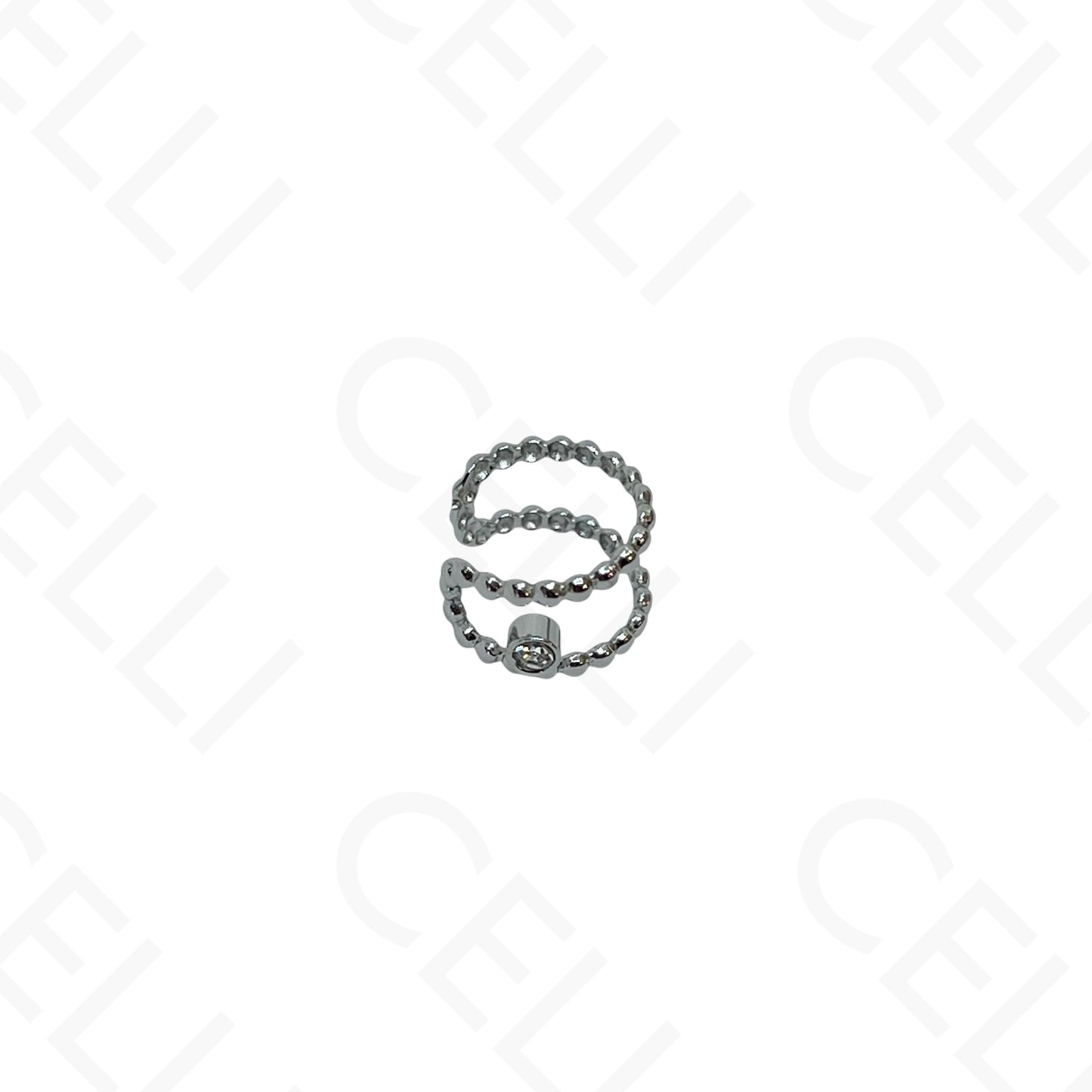 Earcuff de Aço - duplo com brilhante