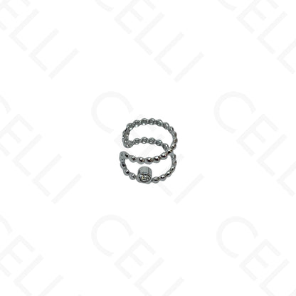 Earcuff de Aço - duplo com brilhante
