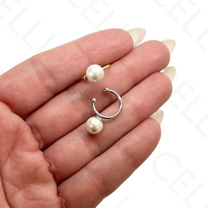 Aro para orejas de Acero - bolas