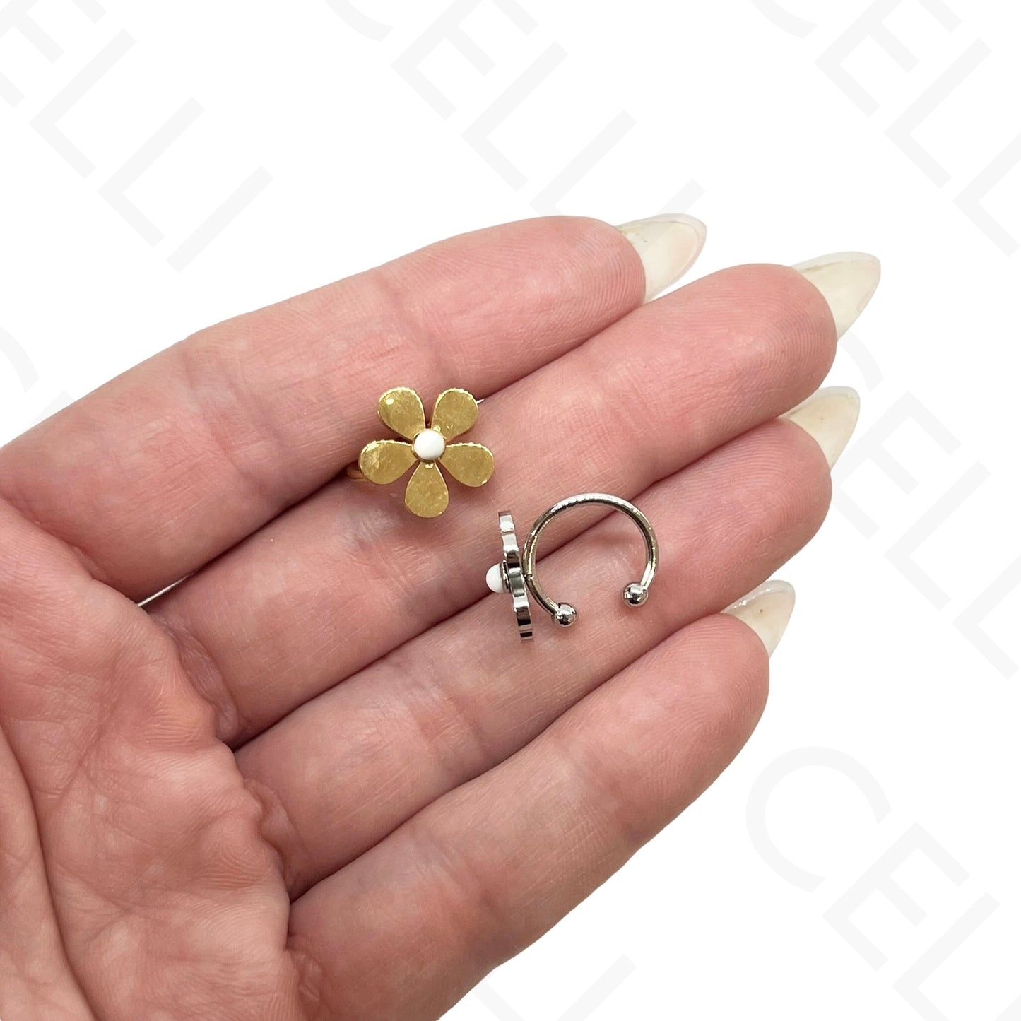 Aro para orejas de Acero - bolas