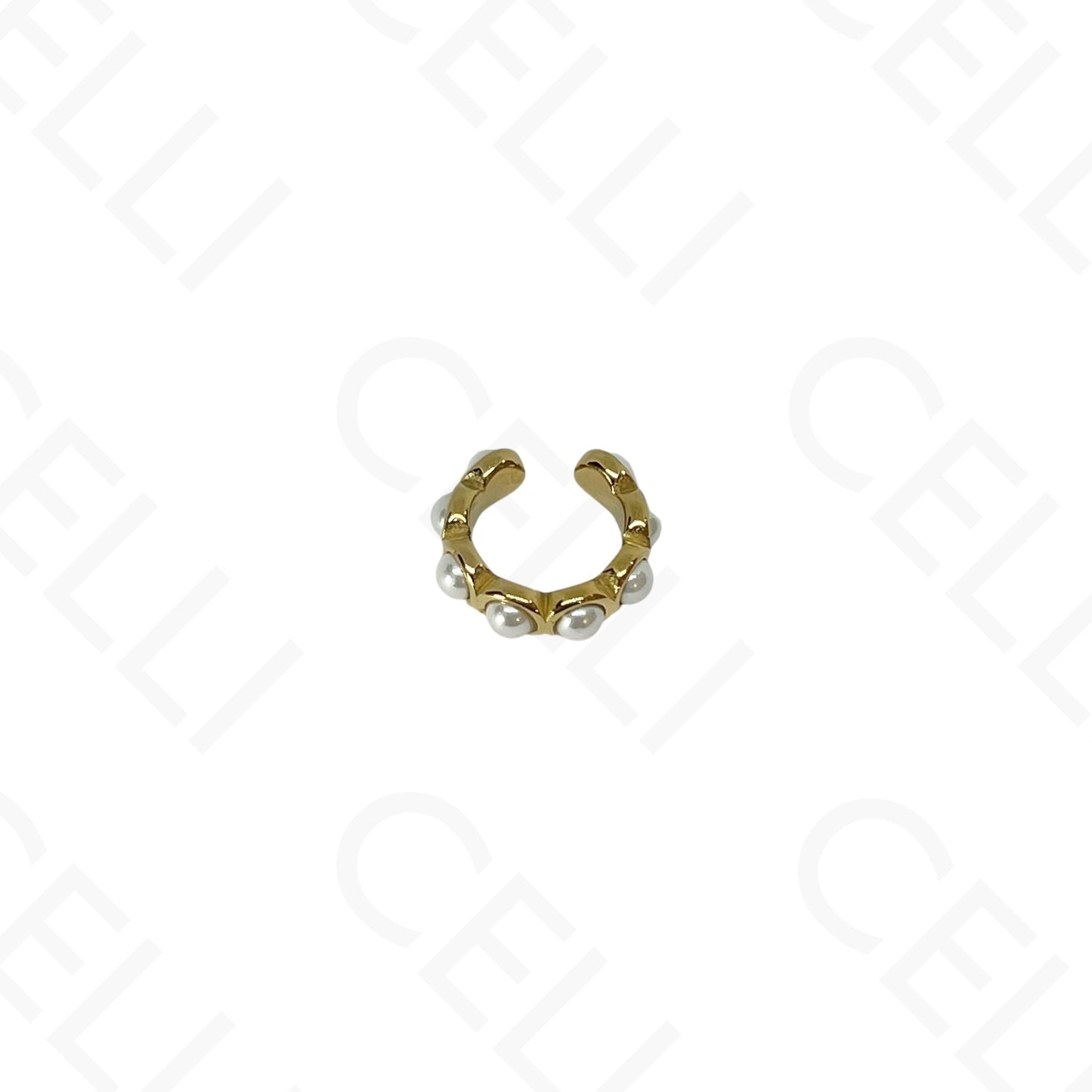 Earcuff de Aço - pérolas