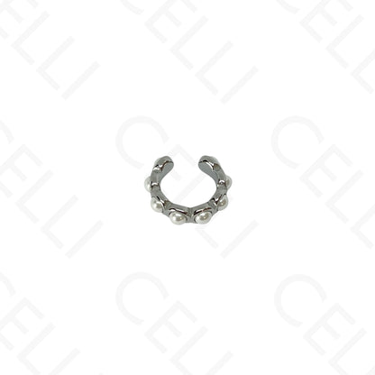 Earcuff de Aço - pérolas