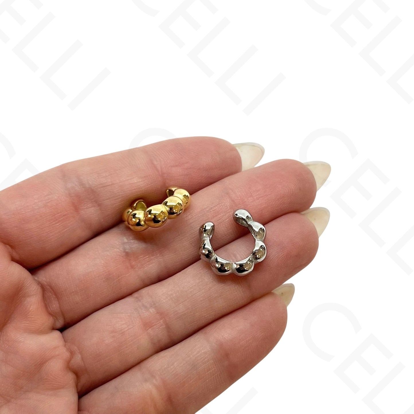 Aro para orejas de Acero - bolas