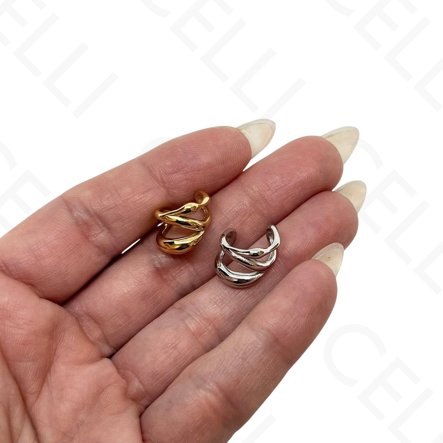 Aro para orejas de Acero - bolas