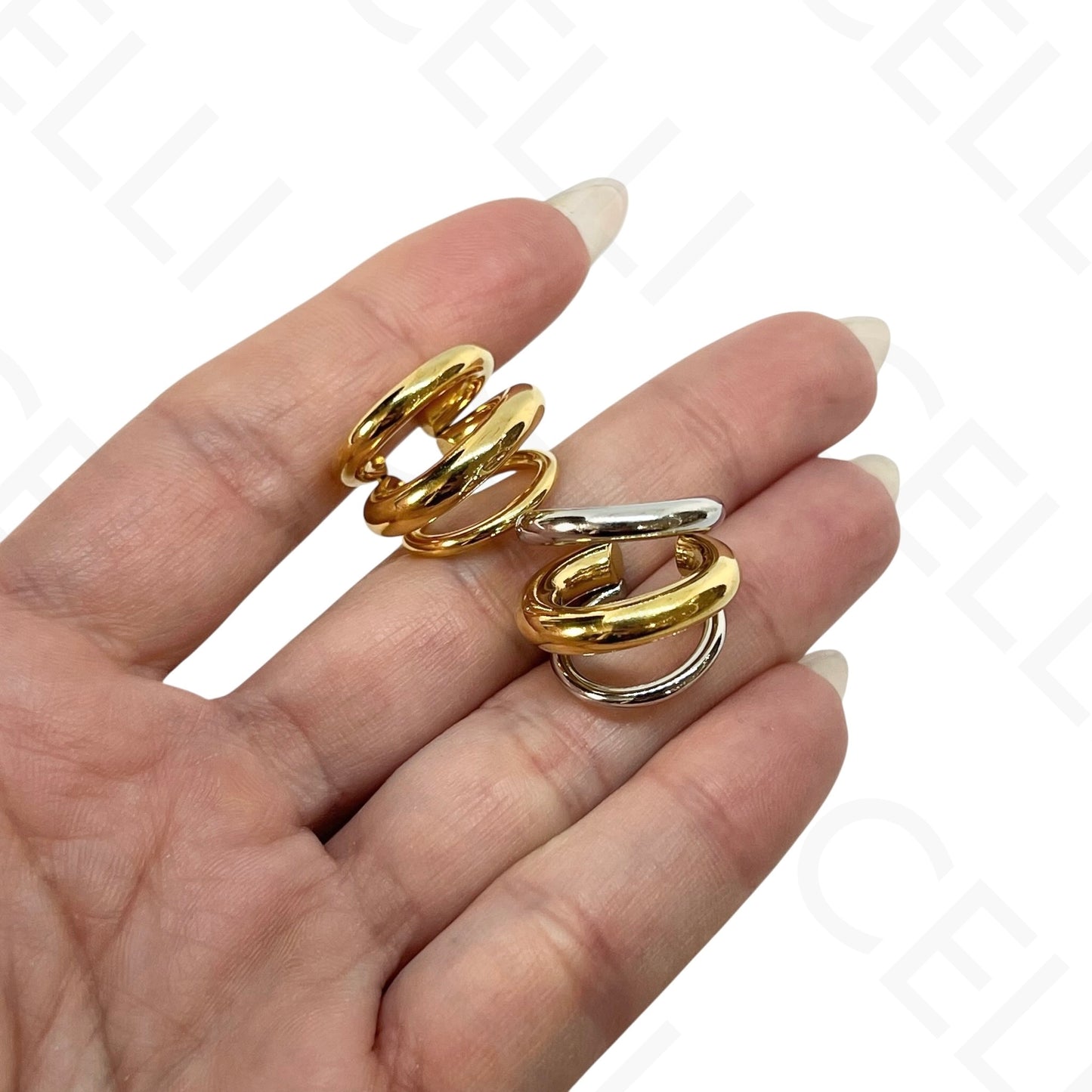 Aro para orejas de Acero - bolas