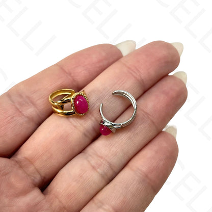 Aro para orejas de Acero - bolas