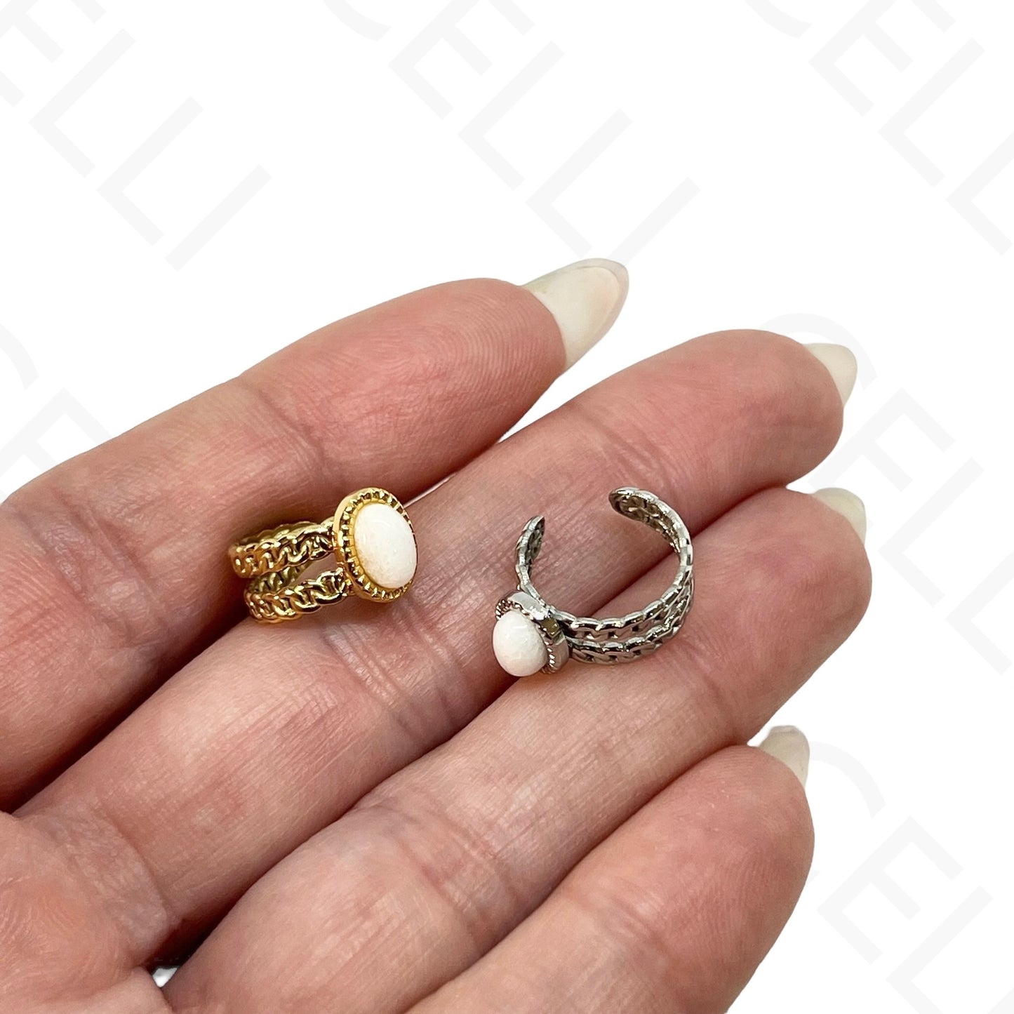 Aro para orejas de Acero - bolas