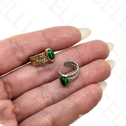 Aro para orejas de Acero - bolas