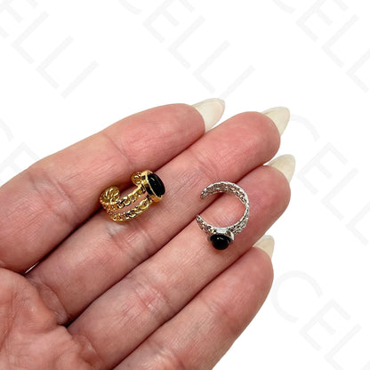 Aro para orejas de Acero - bolas