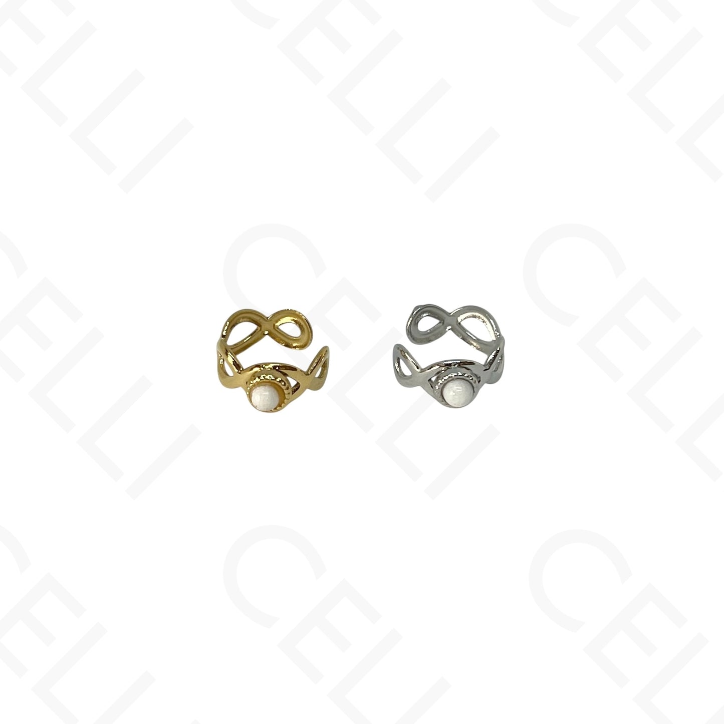 Earcuff de Aço - com pedra natural