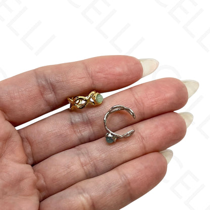 Earcuff de Aço - com pedra natural